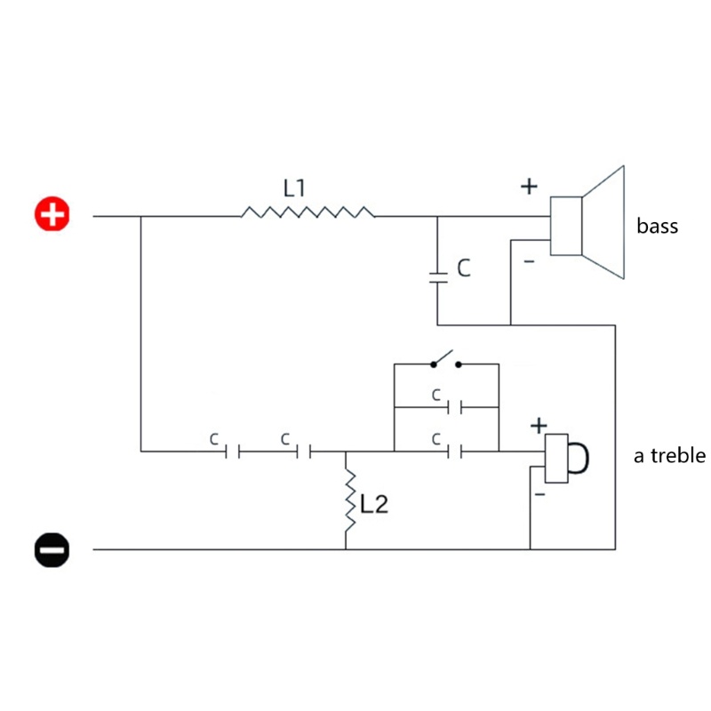 Bộ Chia 2 Tần Số 2 Chiều 250W Tùy Chỉnh Đa Loa Bass