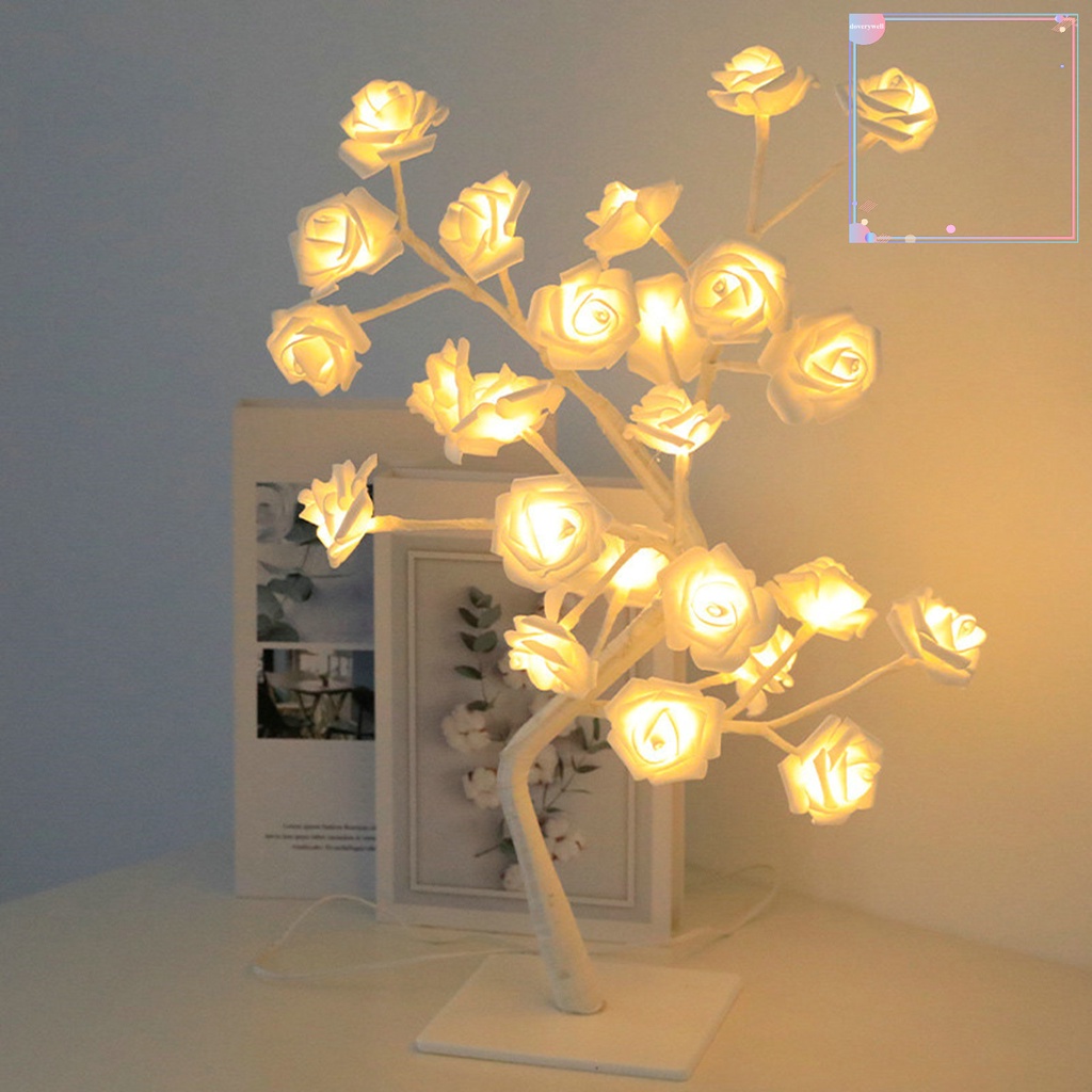 [DDJ] Đèn LED Để Bàn Hình Hoa Hồng Mềm Mại Công Suất Thấp Kết Nối Cổng USB Có Thể Tháo Rời