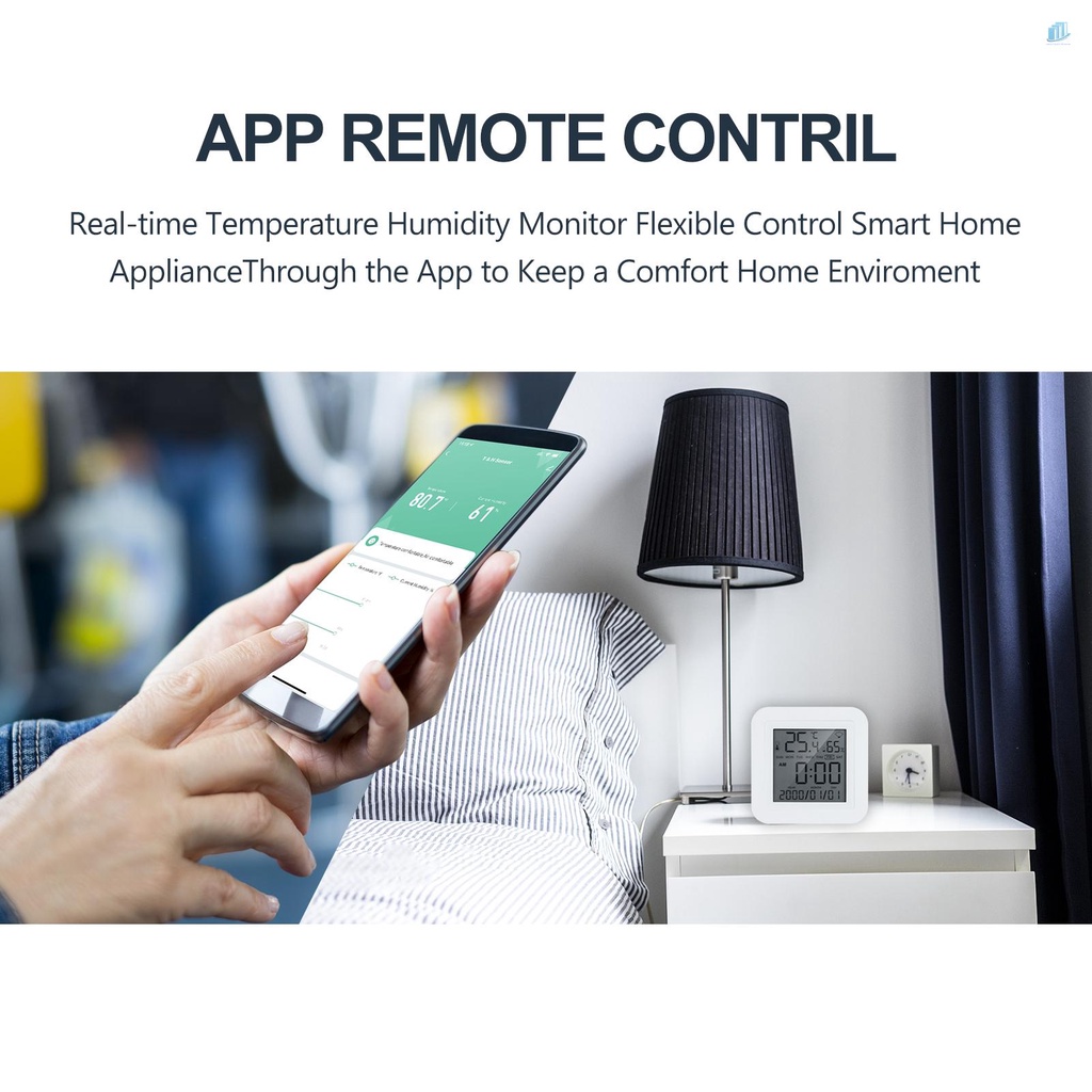 Đồng Hồ Đo Nhiệt Độ Và Độ Ẩm WIFI Màn Hình LCD Kỹ Thuật Số