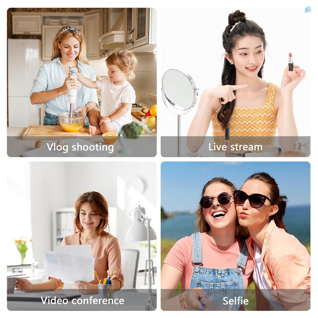 Bộ Đèn LED Mini + Mic Cardioid + Kẹp Điện Thoại + Tripod Có Thể Điều Chỉnh Độ Sáng Cho Live Stream Vlog Video Vide