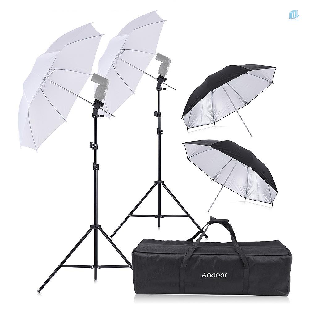 Dù Mềm Xoay 2 * 2m + Giá Đỡ Đèn Flash 2 * 83cm + Dù Mềm Màu Trắng / Đen 2 * 83cm Chuyên Dụng Cho Máy Ảnh smartwatchinone Andoer