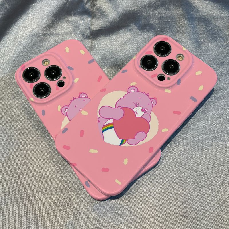 Ốp Điện Thoại Màu Hồng Họa Tiết Chú Gấu Nhỏ Dễ Thương Cho Iphone Xs8 xr 11iPhone12 / 13 7 promax14 5BCJ