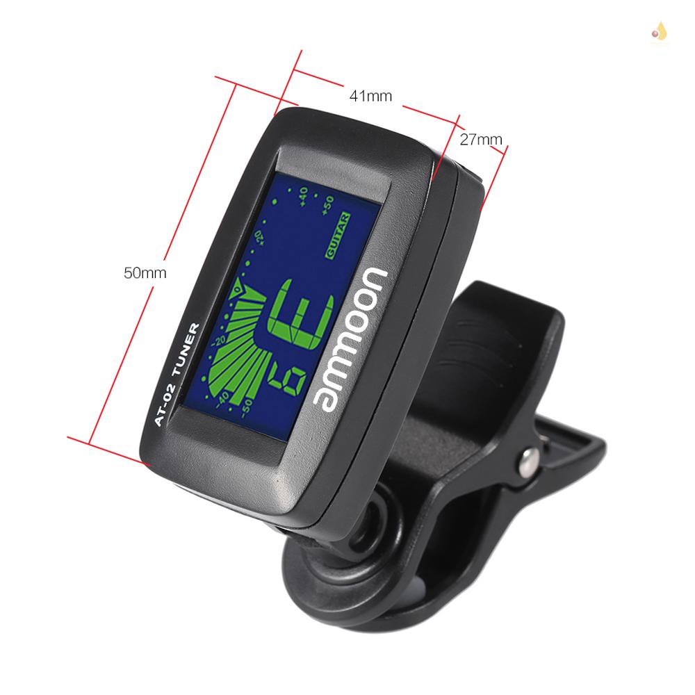 Dụng Cụ Chỉnh Dây Đàn ammoon AT-02 Ba Màu Kẹp Màn Hình Lcd Nhỏ Gọn Thông Dụng Cho Guitar Bass Ukulele