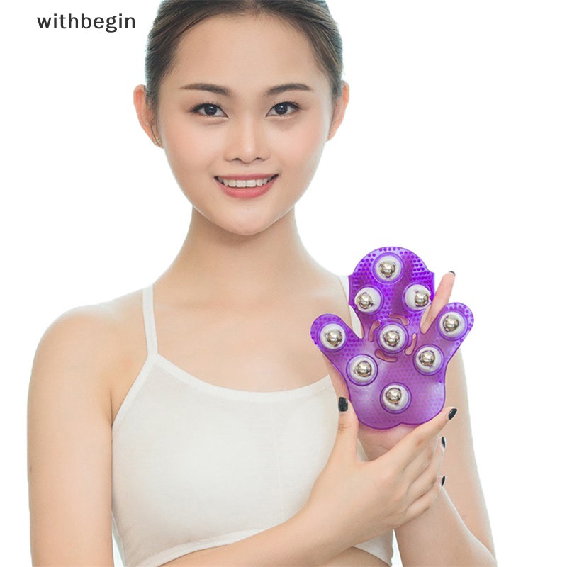 Găng Tay Mát Xa Cơ Thể Hình Bàn Tay Với Con Lăn Kim Loại 9 360 Độ