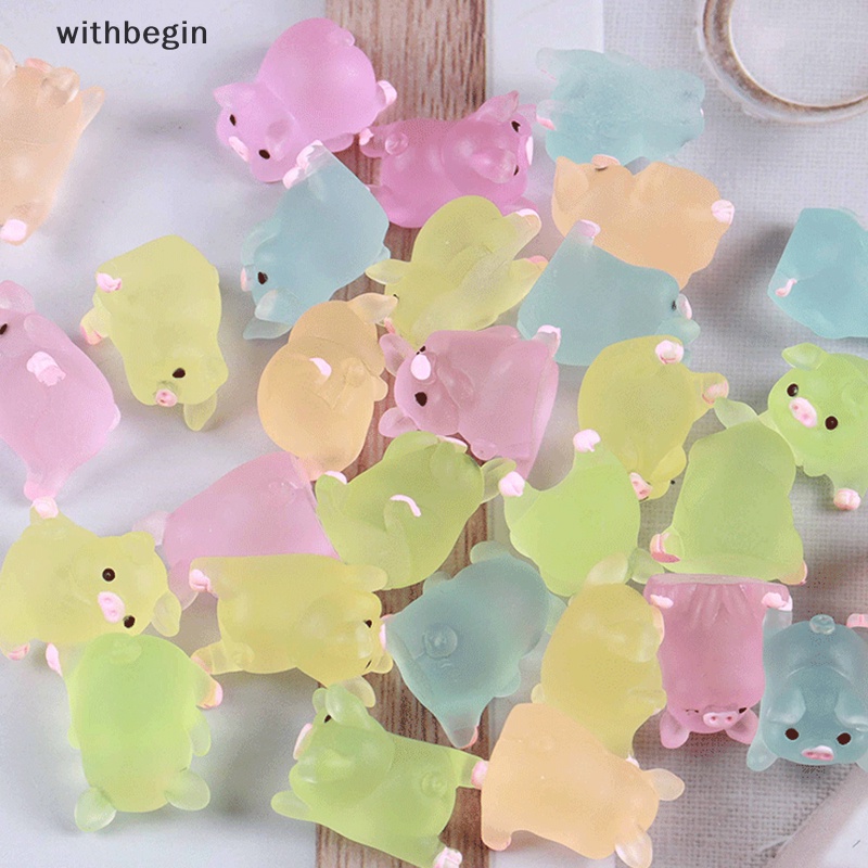 Bộ 10 Chú Heo Bằng Nhựa Resin Dễ Thương Dùng Trang Trí Sổ Tay / Điện Thoại DIY