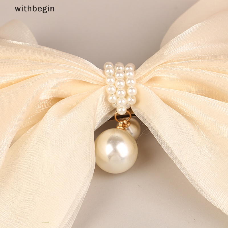 Kẹp Tóc Nơ Lớn Bằng Vải Voan Màu Trơn Thời Trang Mùa Hè Dành Cho Nữ