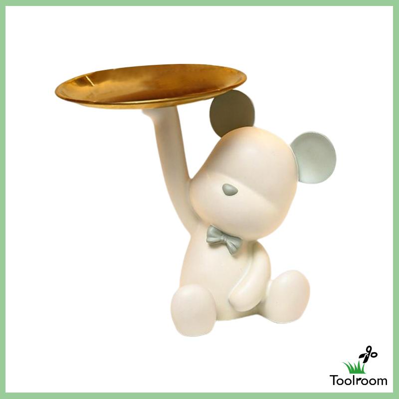 Giá Đỡ Chìa Khóa / Đồ Ăn Vặt Bằng Nhựa Resin Thủ Công Hình Gấu Để Bàn Trang Trí