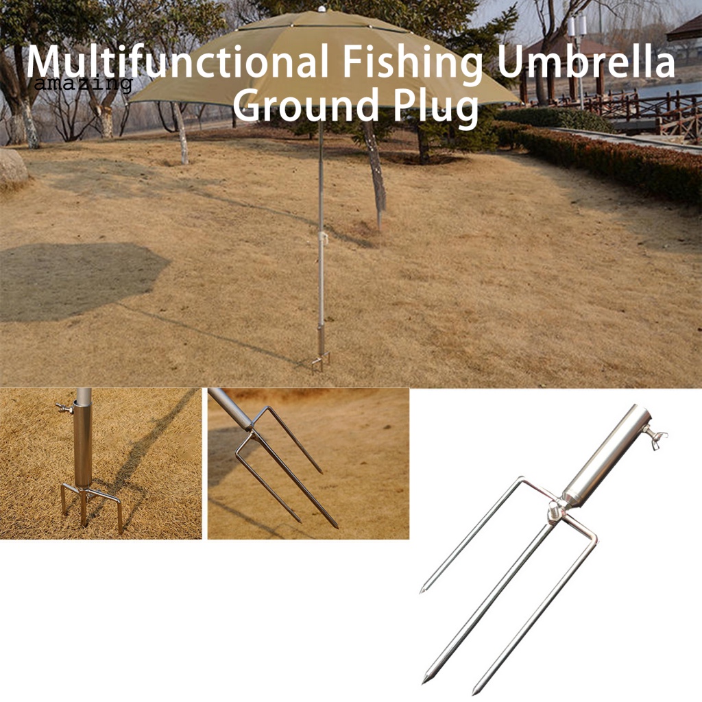 Giá Đỡ Dù Câu Cá Hình Tam Giác Bằng Thép Không Gỉ Dày Dặn Chống Gió