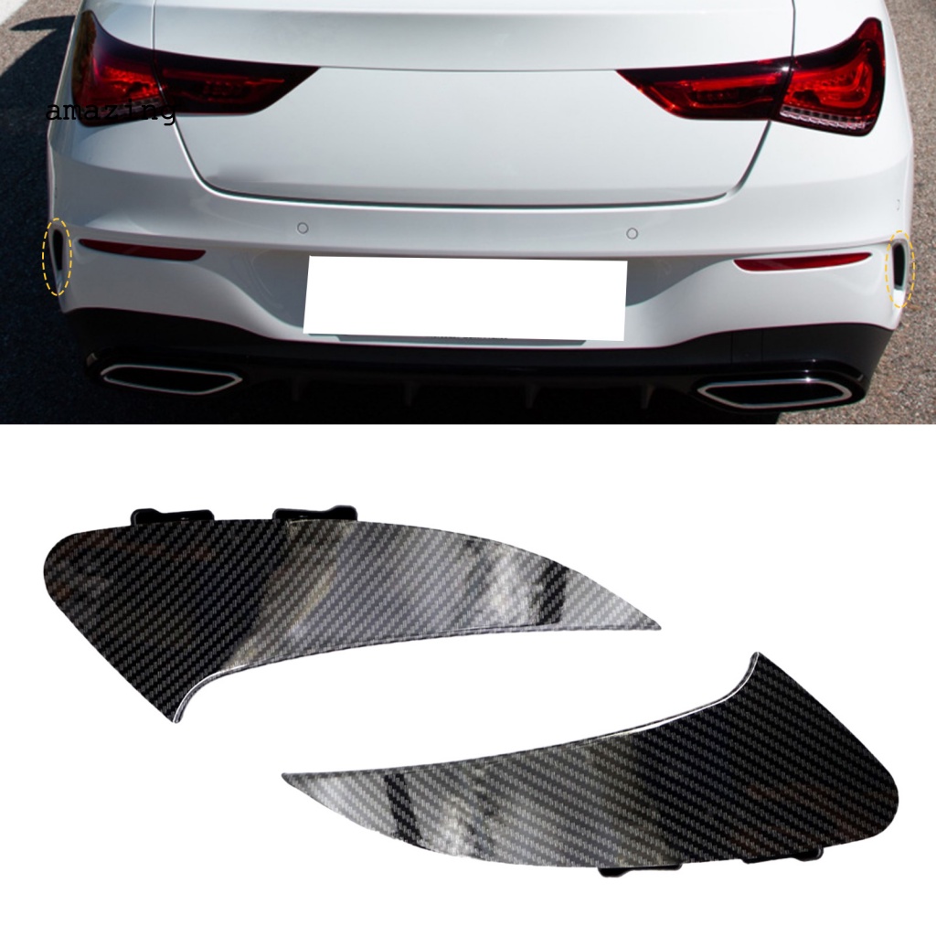 Bộ 2 Khung Viền Lỗ Thông Khí Họa Tiết Sợi Carbon Cho Xe Hơi Benz CLA Sport 2019-2021