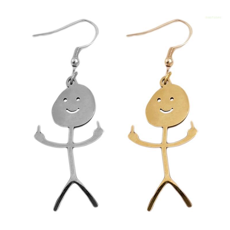 Khuyên Tai Thả Mặt Hình Bàn Tay Phong Cách Punk Hip Hop Cá Tính Dành Cho Nam Nữ