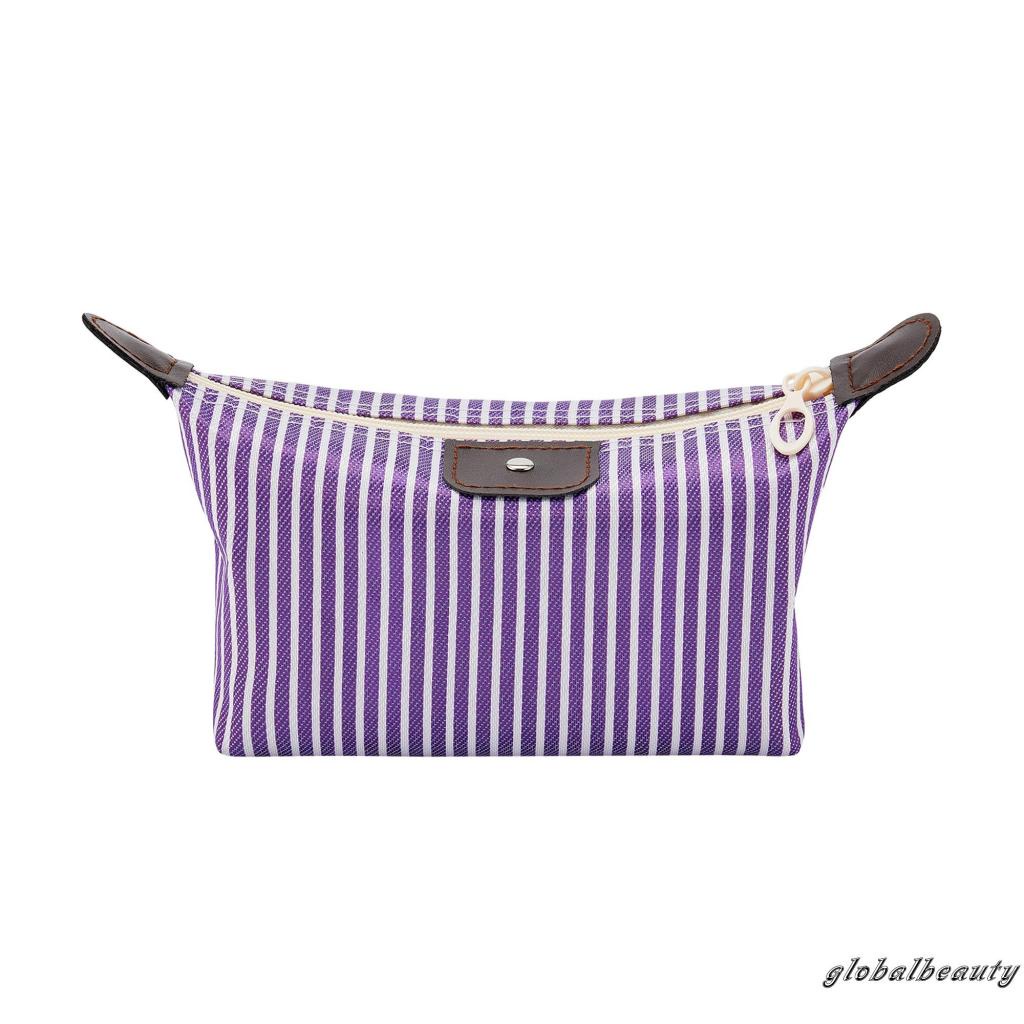 Túi Đựng Đồ Trang Điểm Kẻ Sọc Cổ Điển Đa Năng Chống Thấm Nước