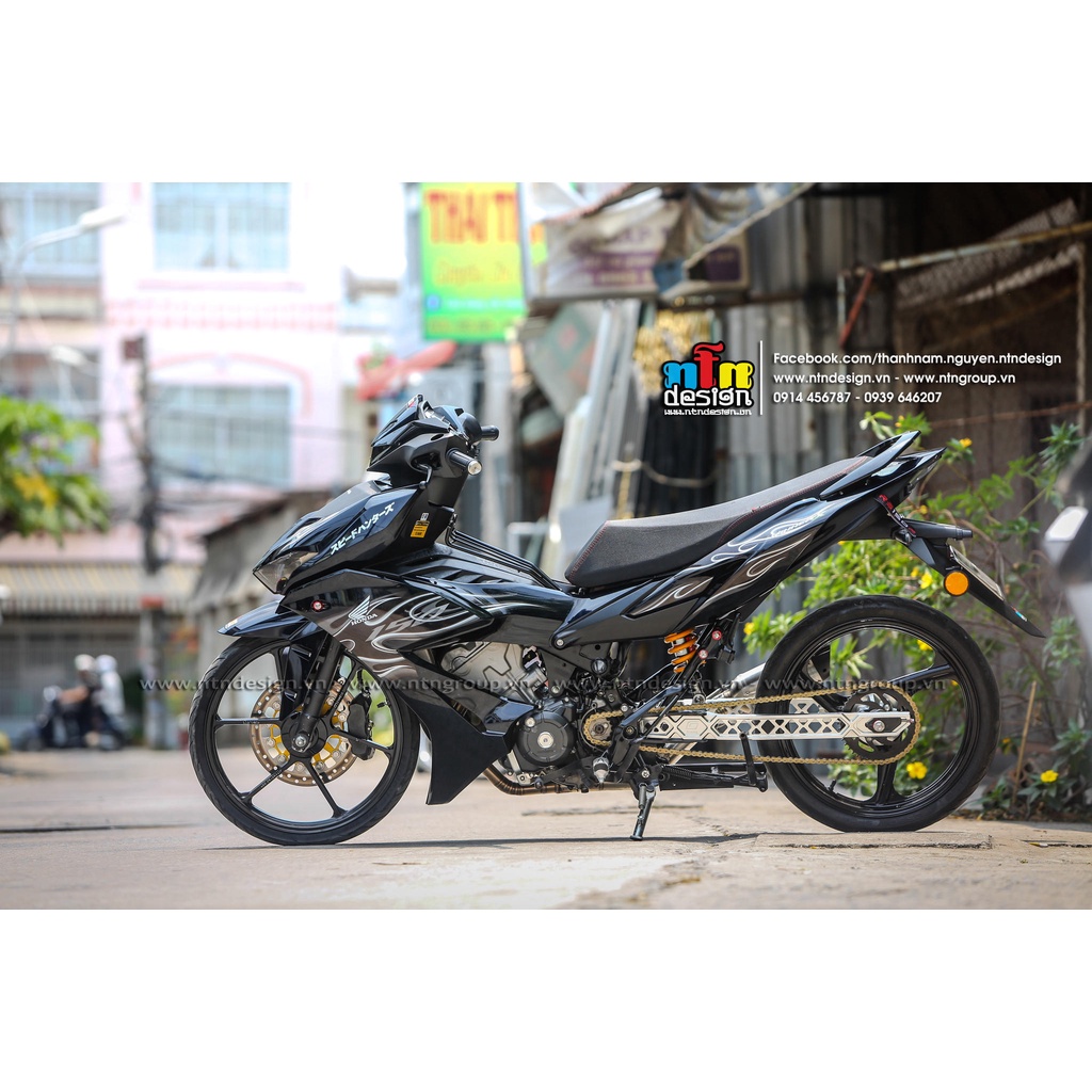 Tem rời mẫu lửa trắng xám cho Winner X đen - tem siêu hot 2023 - không bay màu