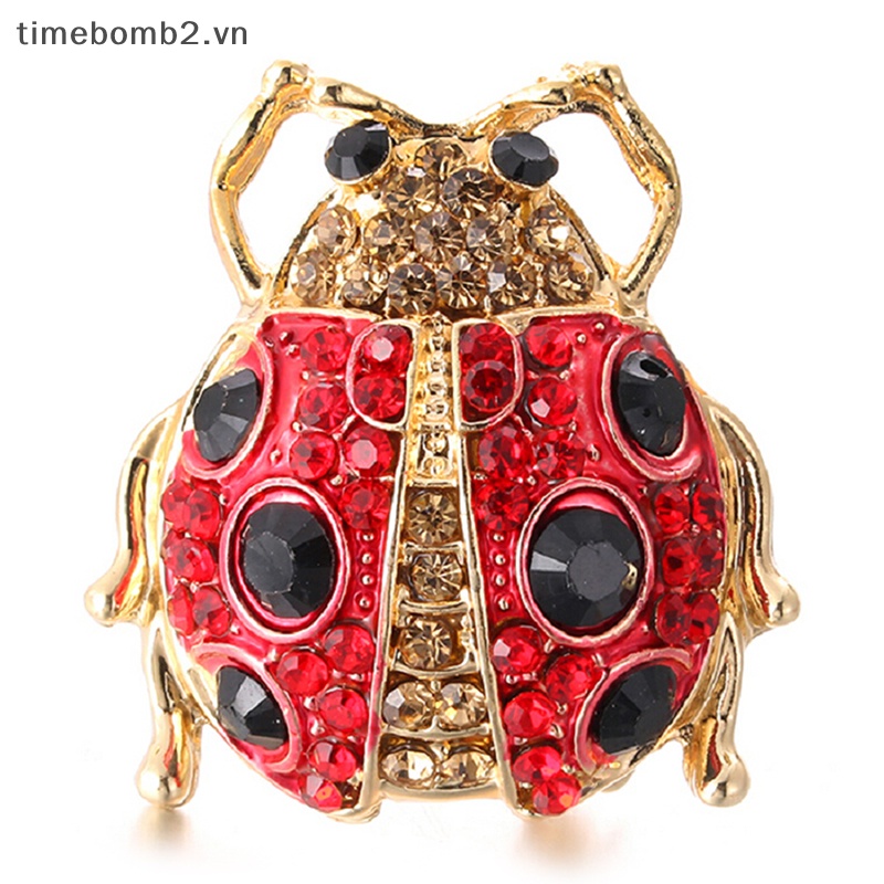 {Timebomb} Ghim Cài Áo Hình Côn Trùng Đính Đá Pha Lê Tráng Men Vintage Dễ Thương Làm Quà Tặng