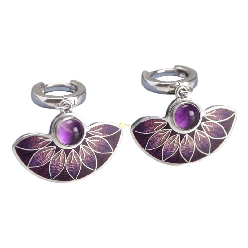 1 Đôi Bông Tai Hình Hoa Tráng Men Nhiều Màu