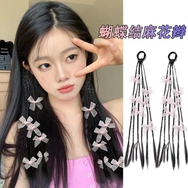 1 Tóc Giả Thắt Bím Đuôi Ngựa Dài 45cm Phong Cách Hàn Quốc