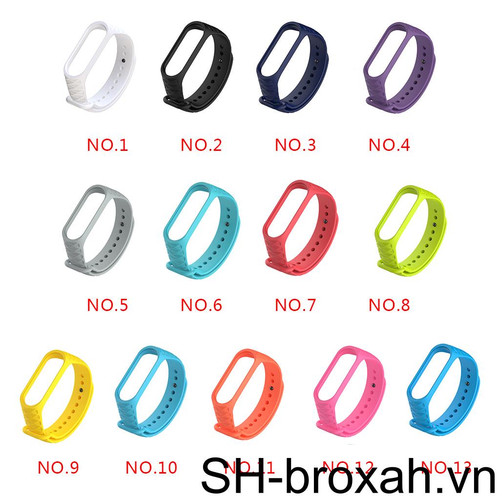 Dây Đeo Thay Thế Chất Liệu TPU Silicon Màu Trơn Cho Xiaomi Mi 4 3