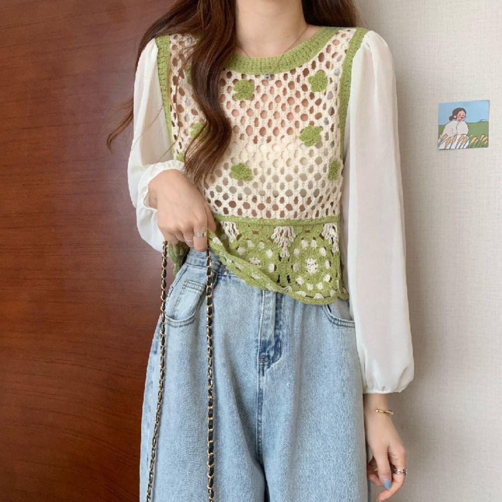 26EDIE Áo Croptop Đi Biển Chất Liệu Cotton Họa Tiết Hoa Ngọt Ngào Phong Cách Hàn Quốc