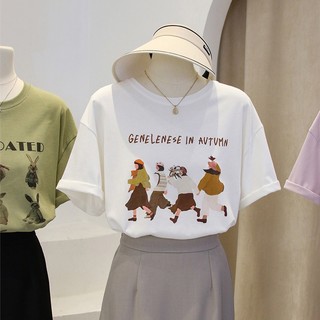 Áo Thun 100% Cotton Tay Ngắn In Họa Tiết Thời Trang Dành Cho Nữ