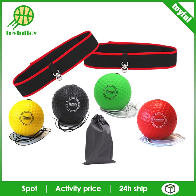 Set Băng Đô + Bóng Tập Boxing / Thể Hình Tại Nhà Màu Đỏ Đen