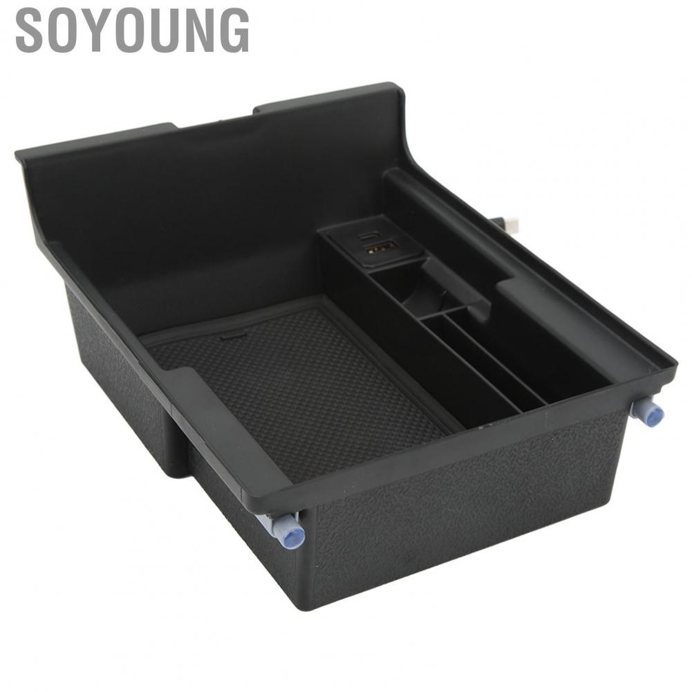 Soyoung Armrest Storage Box  Sturdy Wear Resistant Durable Center Console Impact Proof for Model 3 Y