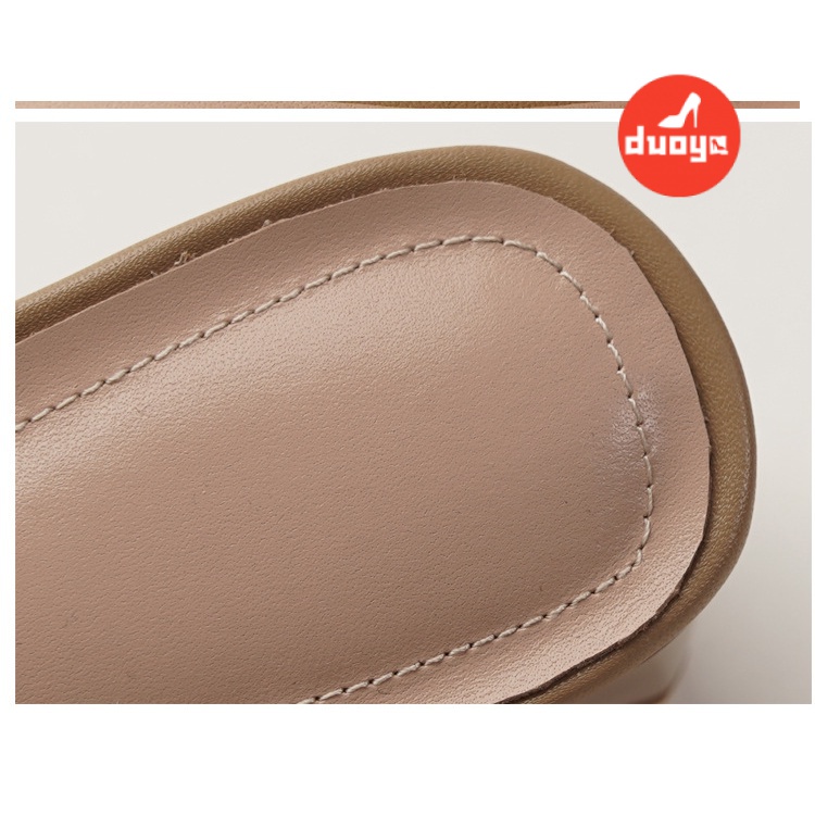 Duoya Factory~[Hàng Có Sẵn] Giày Thể Thao Gót Vừa Dày Nửa Chân Hở Ngón Gót Vừa Đính Đá Pha Lê Chống Mòn Kiểu Nửa Bàn Chân Hình Vuông 2022 Thời Trang Cho Nữ