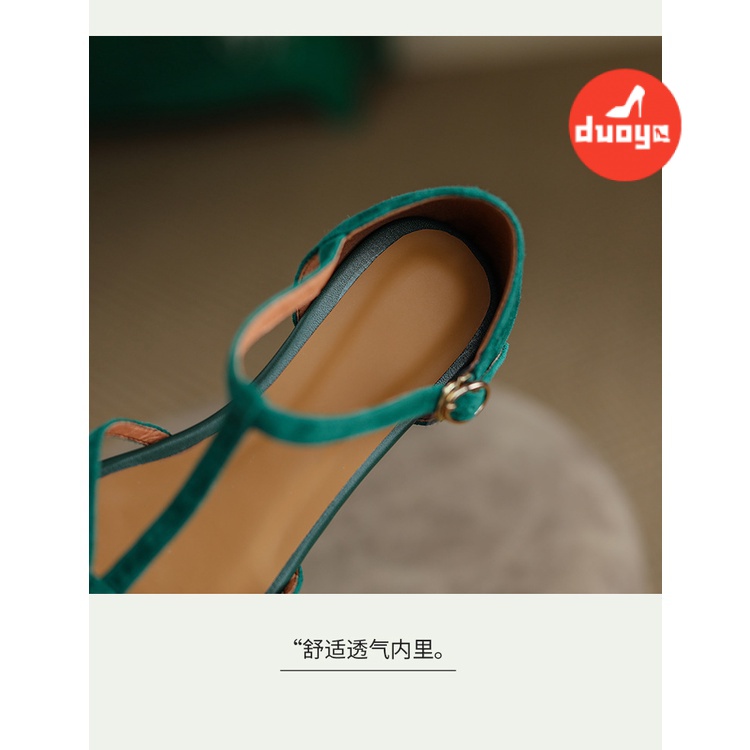 Giày Xăng Đan Đế Bằng Dày Dặn Đính Đá Lấp Lánh Chống Trượt Thời Trang Mùa Hè Cho Nữ 2022