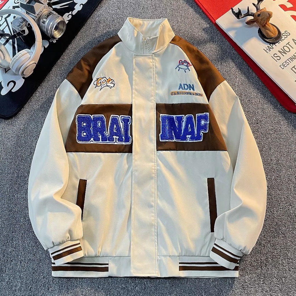 Áo Khoác Bóng Chày Dáng Rộng Phong Cách Đường Phố Mỹ Thời Trang Xuân Thu Cá Tính Cho Nam