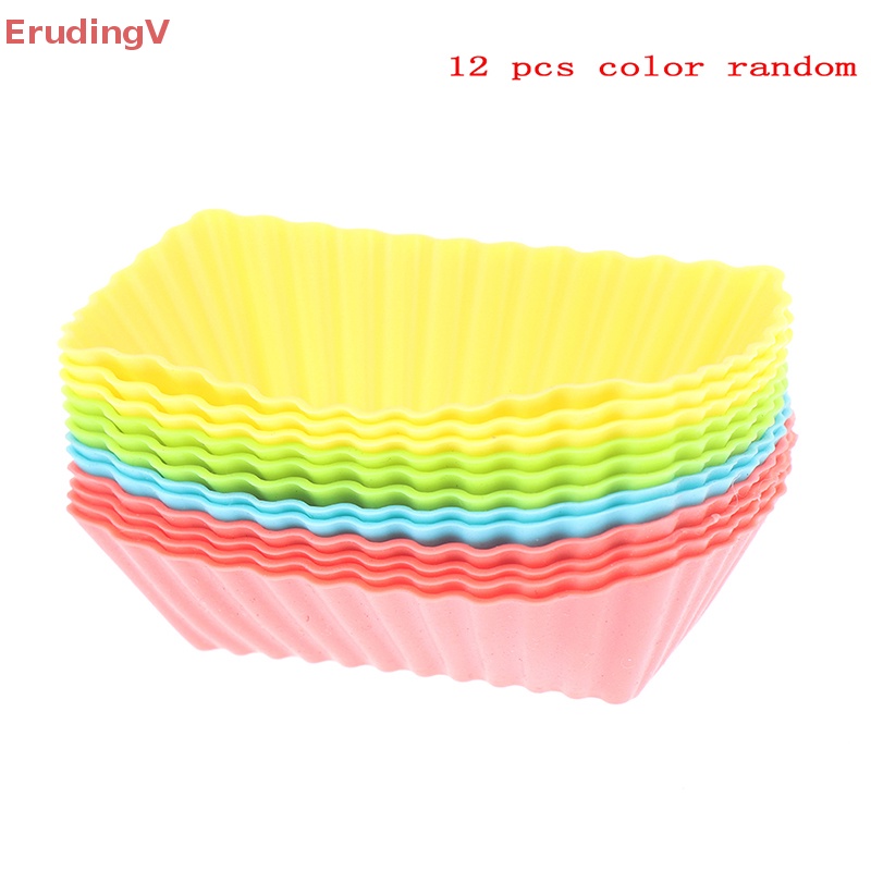 Set 12 Cốc Làm Bánh Muffin Bằng Silicone Tái Sử Dụng Tiện Lợi