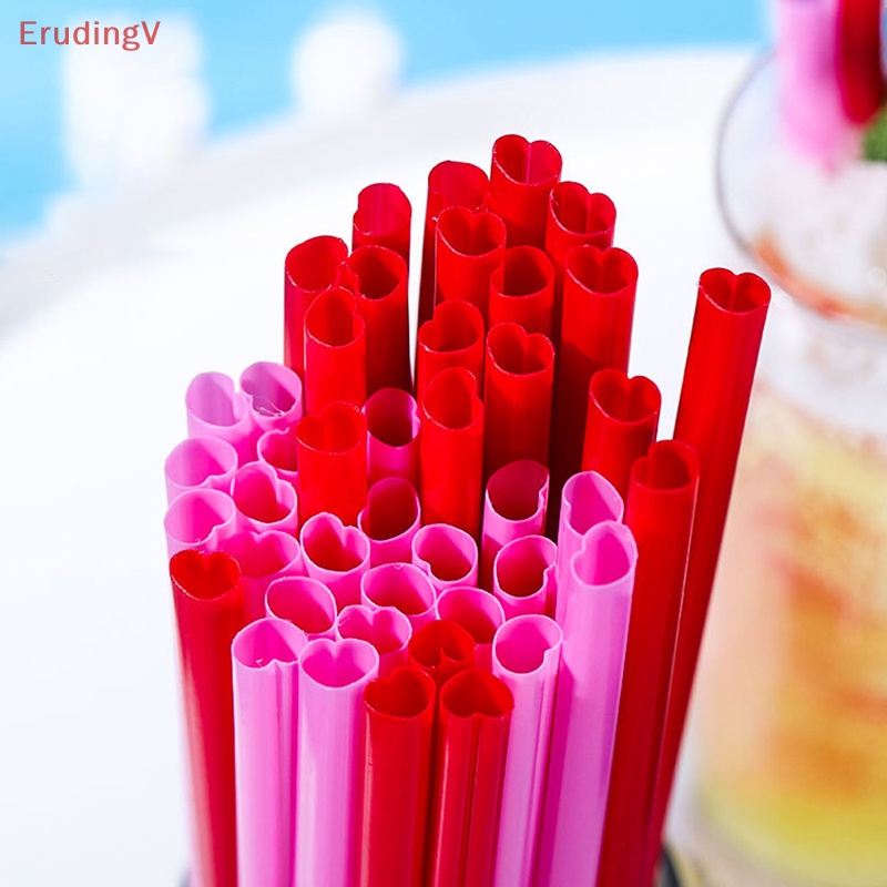 Bộ 100 Ống Hút Hình Trái Tim Dùng Một Lần Tiện Dụng