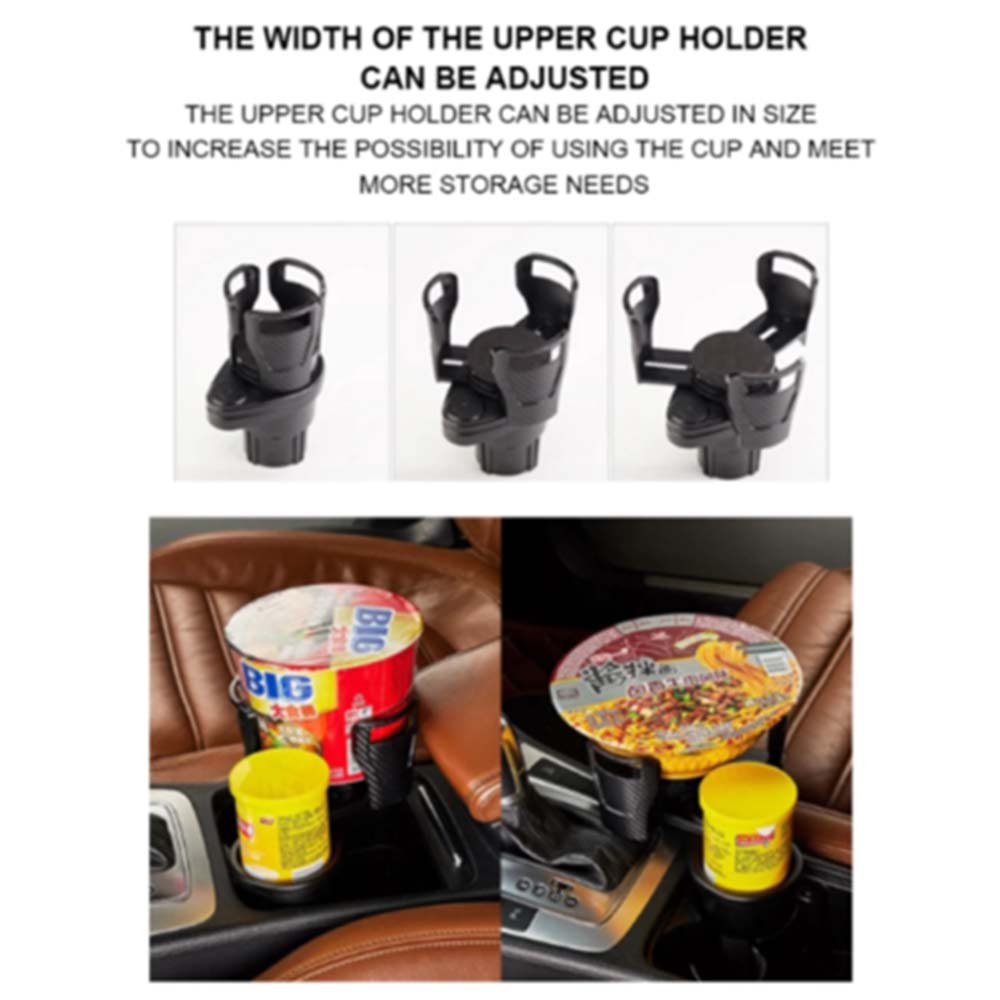 2 In 1 Cup Holder 360 Degree Rotating Water Car Cup Holder Dual Bottle Holder