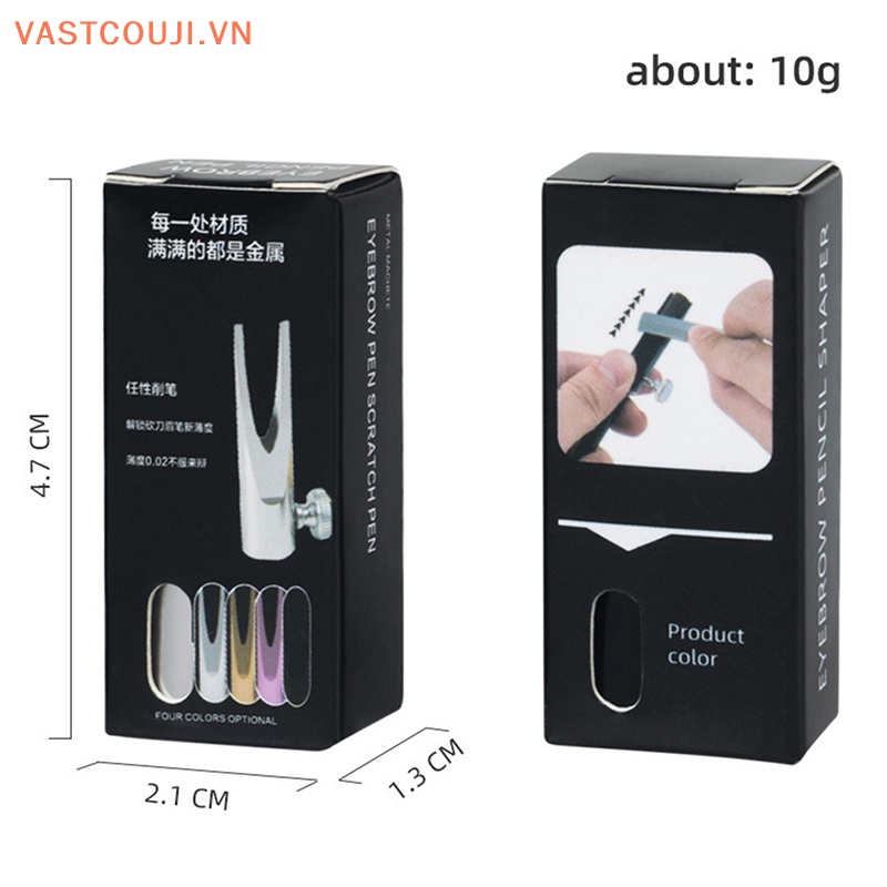 Bút Chì Kẻ Lông Mày Hai Đầu Dạng Chuốt Bằng Kim Loại Hiệu VASTJI