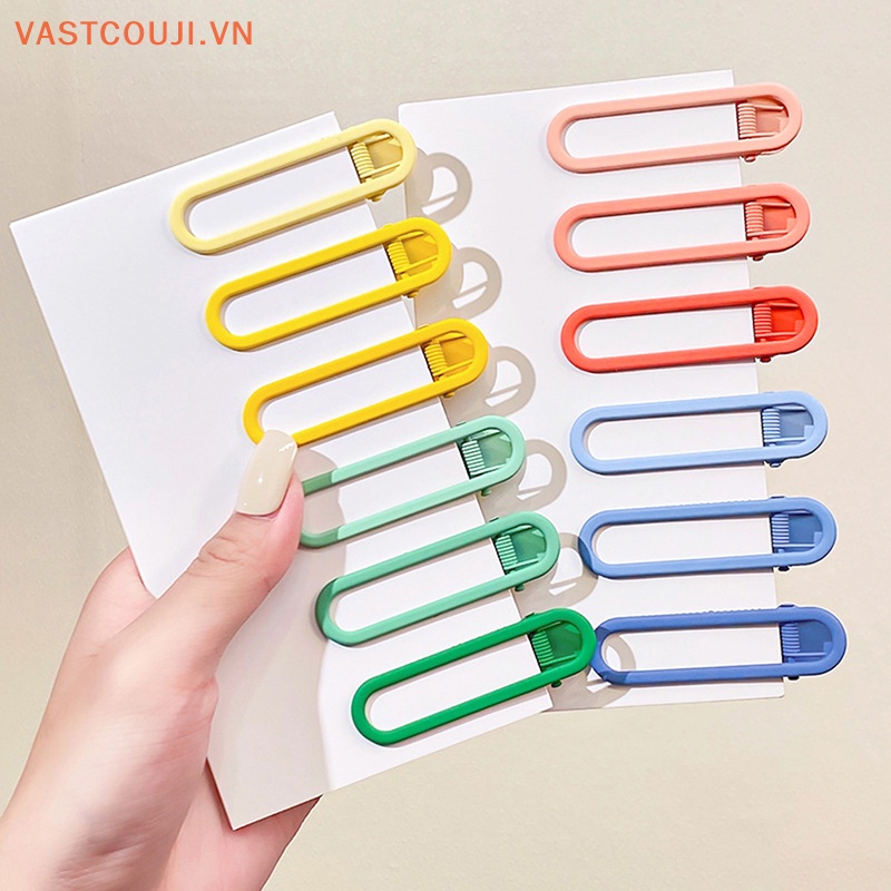 Bộ 3 Kẹp Tóc Kim Loại Màu Kẹo Ngọt Xinh Xắn