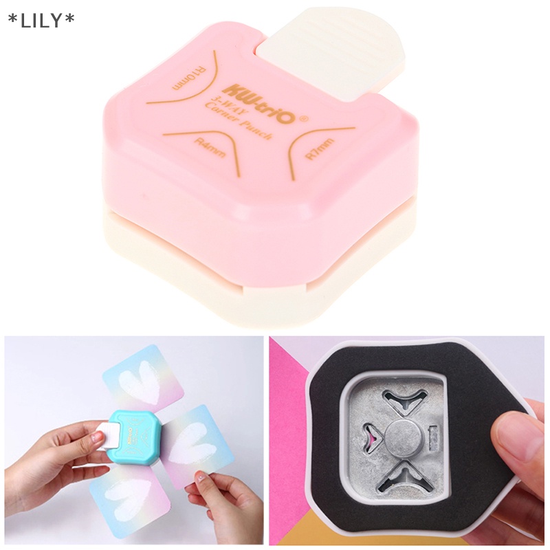 LILY Mini góc rounder đấm 3 cách góc cắt DIY tròn edgers xén uuu