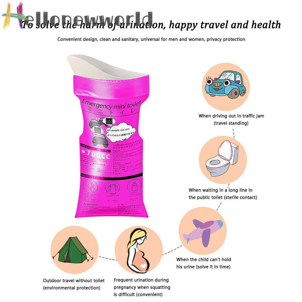 Túi Đi Tiểu Mini 700ml Di Động Dùng Một Lần Đa Ứng Dụng Cho Hoạt