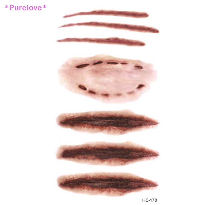 Bộ 2 Hình Xăm Dán Tạm Thời Chống Thấm Nước Hình Vết Thương Vết Thương Máu Trang Trí Halloween Mới