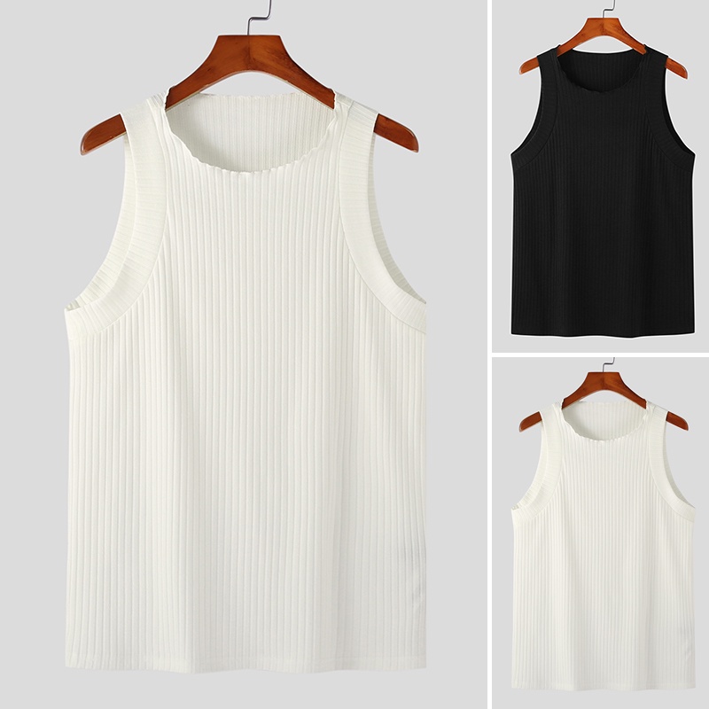 Áo tank top INCERUN dệt kim dày màu trơn