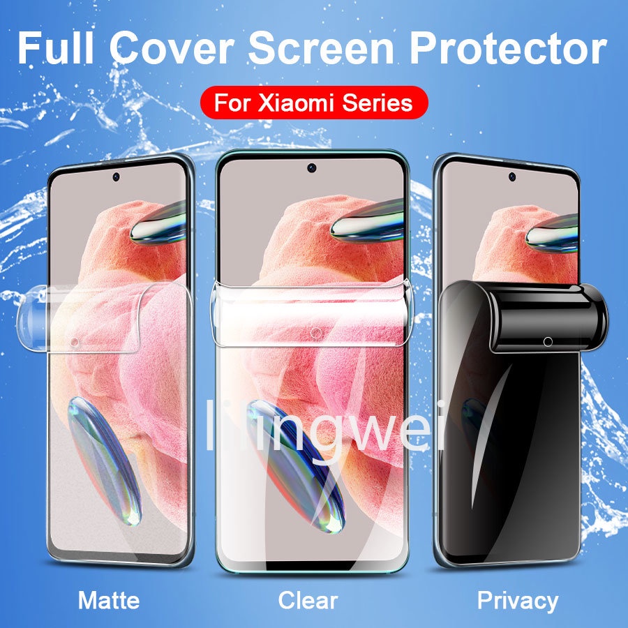 Phim Dán Hydrogel Mềm Trong Suốt Chống Nhìn Trộm Cho Xiaomi Mi Redmi Note 12 11 10 Pro 12S 11S 10S 12C 10C 10C A1