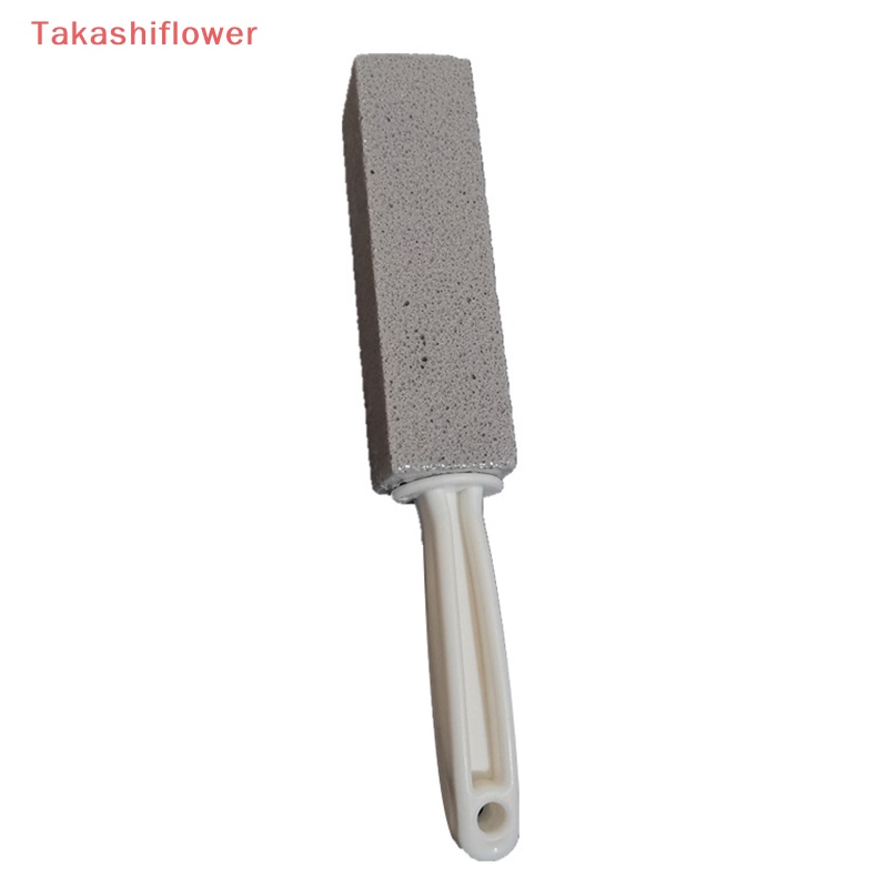 (Takashiflower) Cọ Chà Toilet Bằng Đá Pumice Màu Trơn Tay Cầm Dài Tiện Lợi