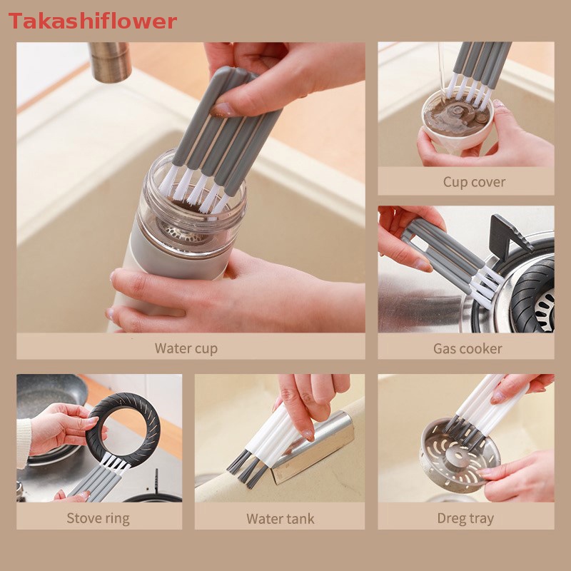 Bàn Chải Vệ Sinh Khe Hở Nắp Đậy Cốc Có Thể Uốn Cong Cho Nhà Bếp