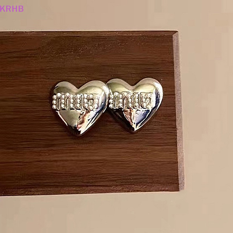 Khuyên Tai Hình Trái Tim Đính Ngọc Trai Nhân Tạo Thời Trang Mới