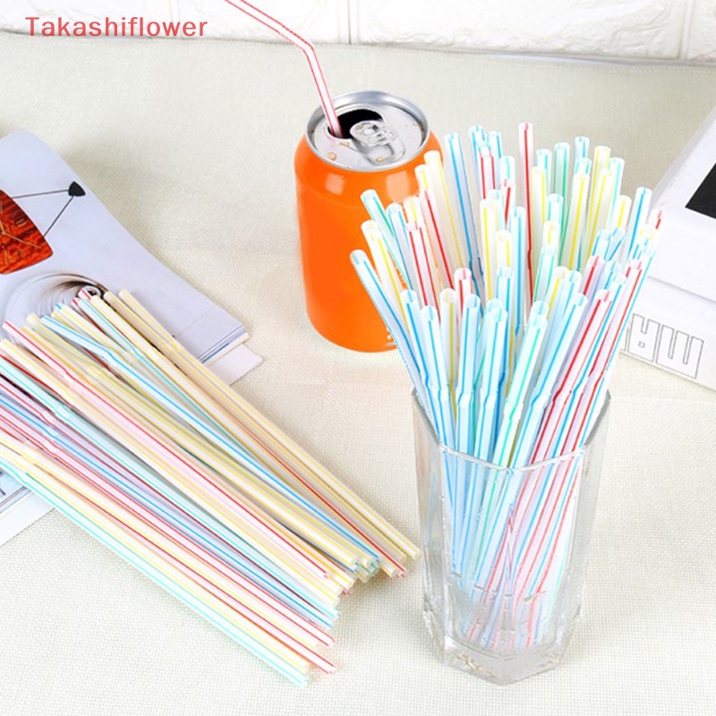 Set 100 Ống Hút Nhựa Linh Hoạt Có Thể Uốn Cong Tiện Dụng