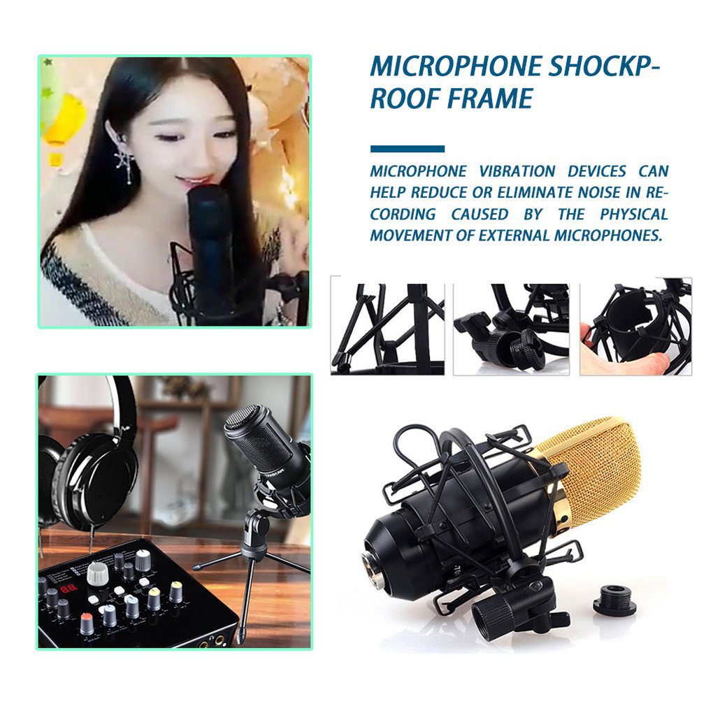 Microphone Stand Universal 3Kg Load Bear Shock Mount Clip Holder Radio Studio Sound Recording Mic Bracket [Q/1]