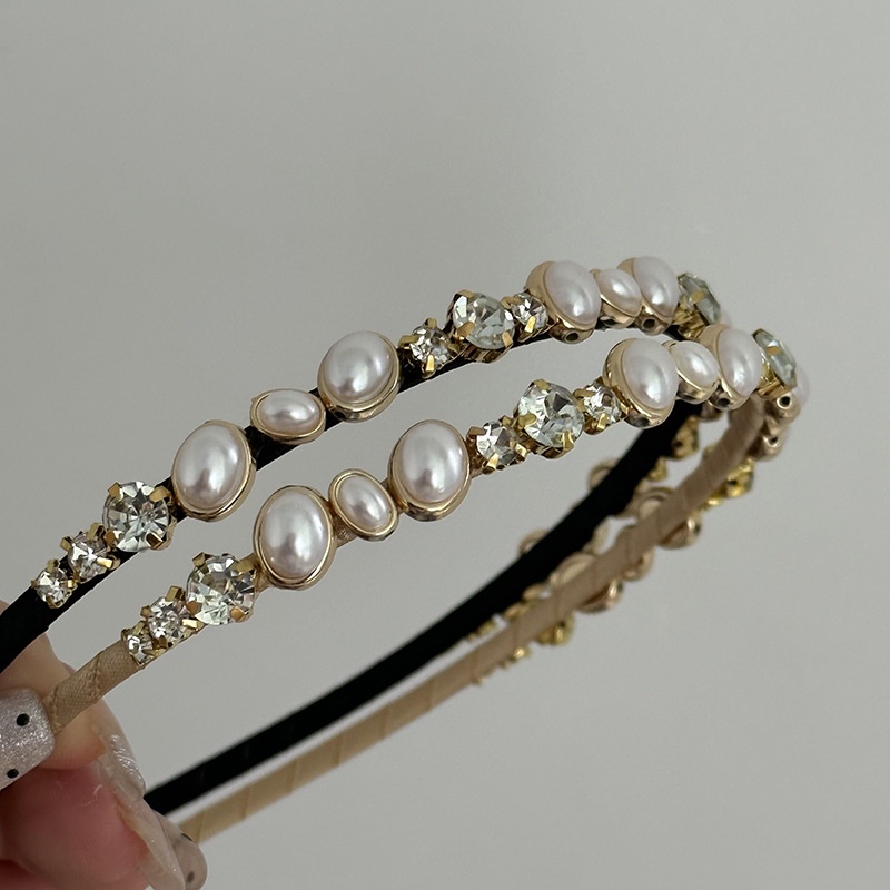 Kẹp Tóc Đính Đá Ngọc Trai Dễ Thương Phong Cách Hàn Quốc