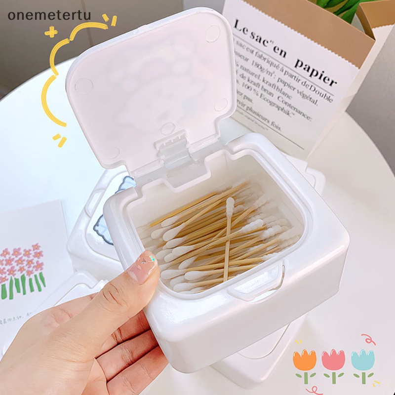 Onemetertu Hộp Đựng Tăm Bông / Bông Tẩy Trang Hoạt Hình Đáng Yêu Để Bàn