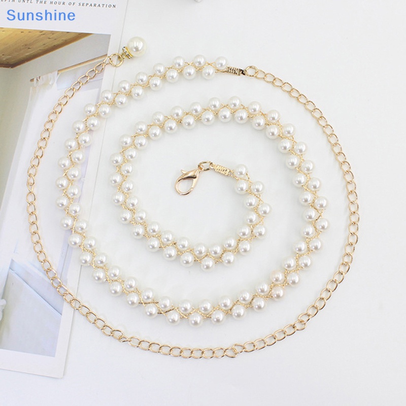 Thắt Lưng Chuỗi Hạt Ngọc Trai Mỏng Thời Trang Thanh Lịch Cho Nữ