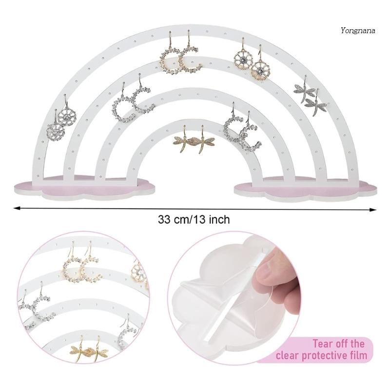 Giá Đỡ Trang Sức Bằng Acrylic Hình Đám Mây Cầu Vồng Độc Đáo