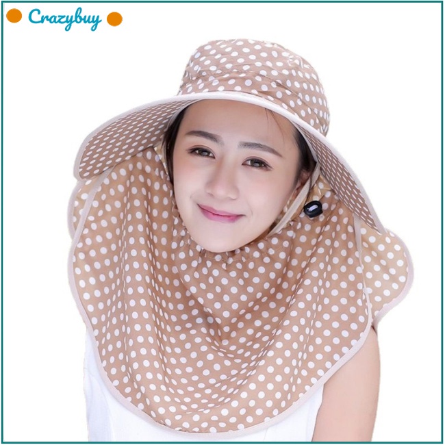 Cr Mũ Chống Nắng Chống Tia uv Chắn Gió Kèm Tấm Che Mặt Tiện Dụng