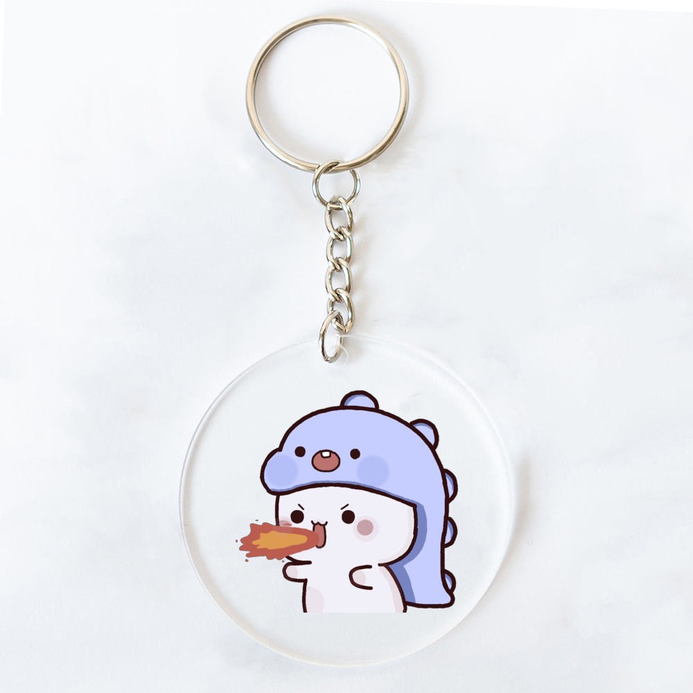 Dễ Thương Móc Chìa Khóa acrylic Trong Suốt Hình Mèo Và Bào Đáng Yêu her / His