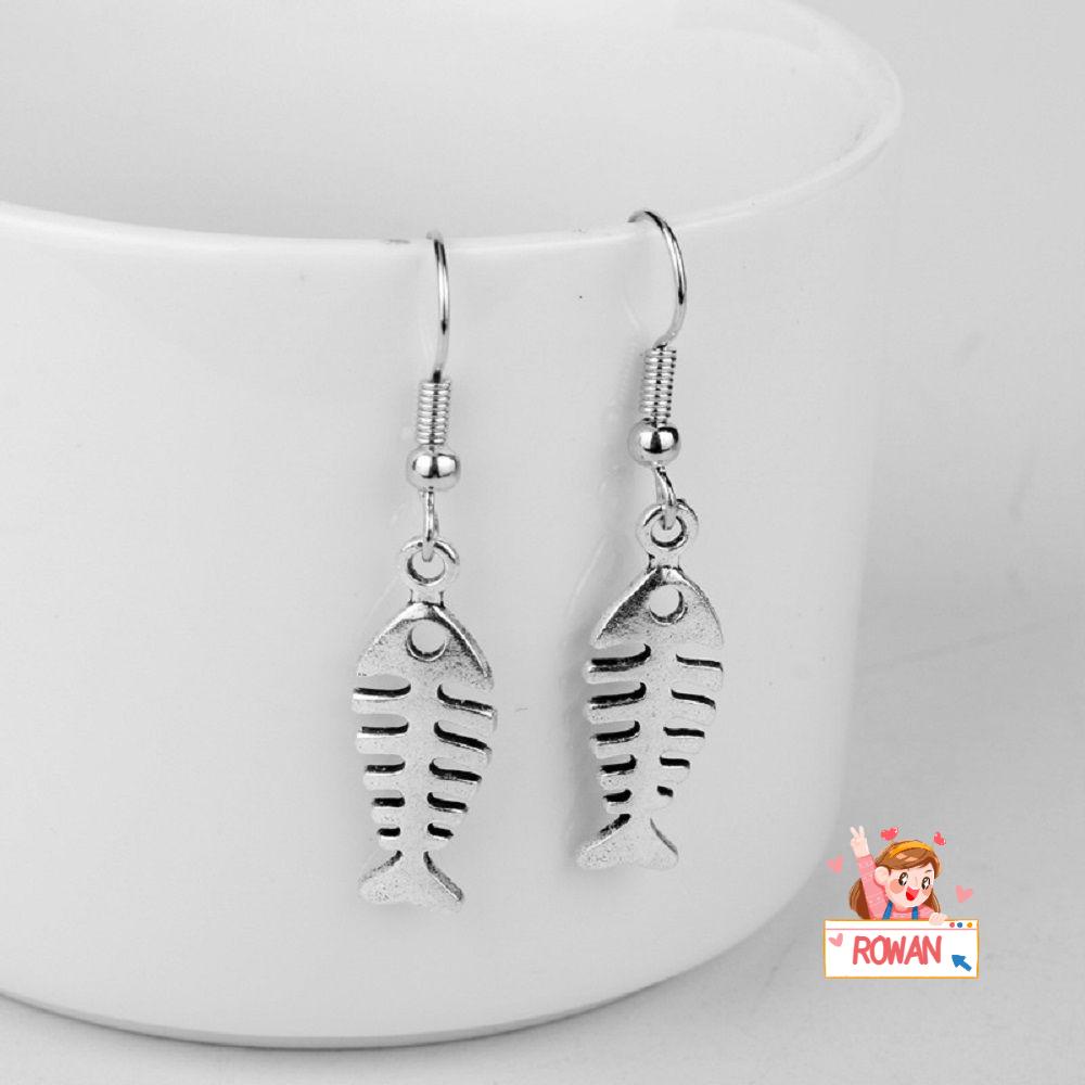 1 Đôi Bông Tai Hình Xương Cá Bằng Hợp Kim Thép Không Gỉ Cho Nữ
