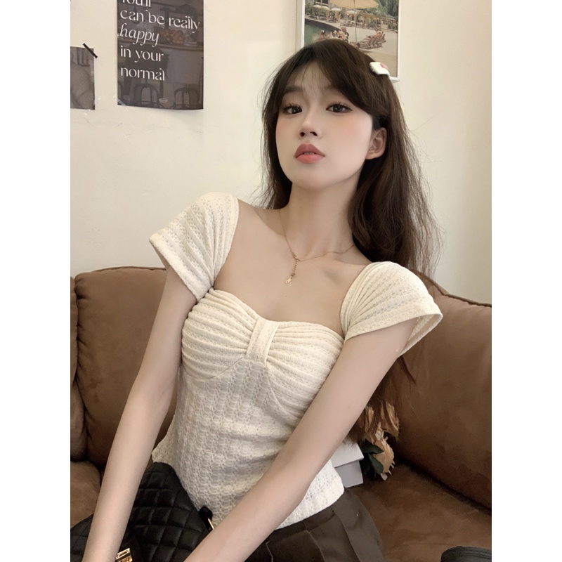 Áo Thun Tay Ngắn Dáng Ôm Hoạ Tiết Bướm Thời Trang Mùa Hè Cho Phái Nữ